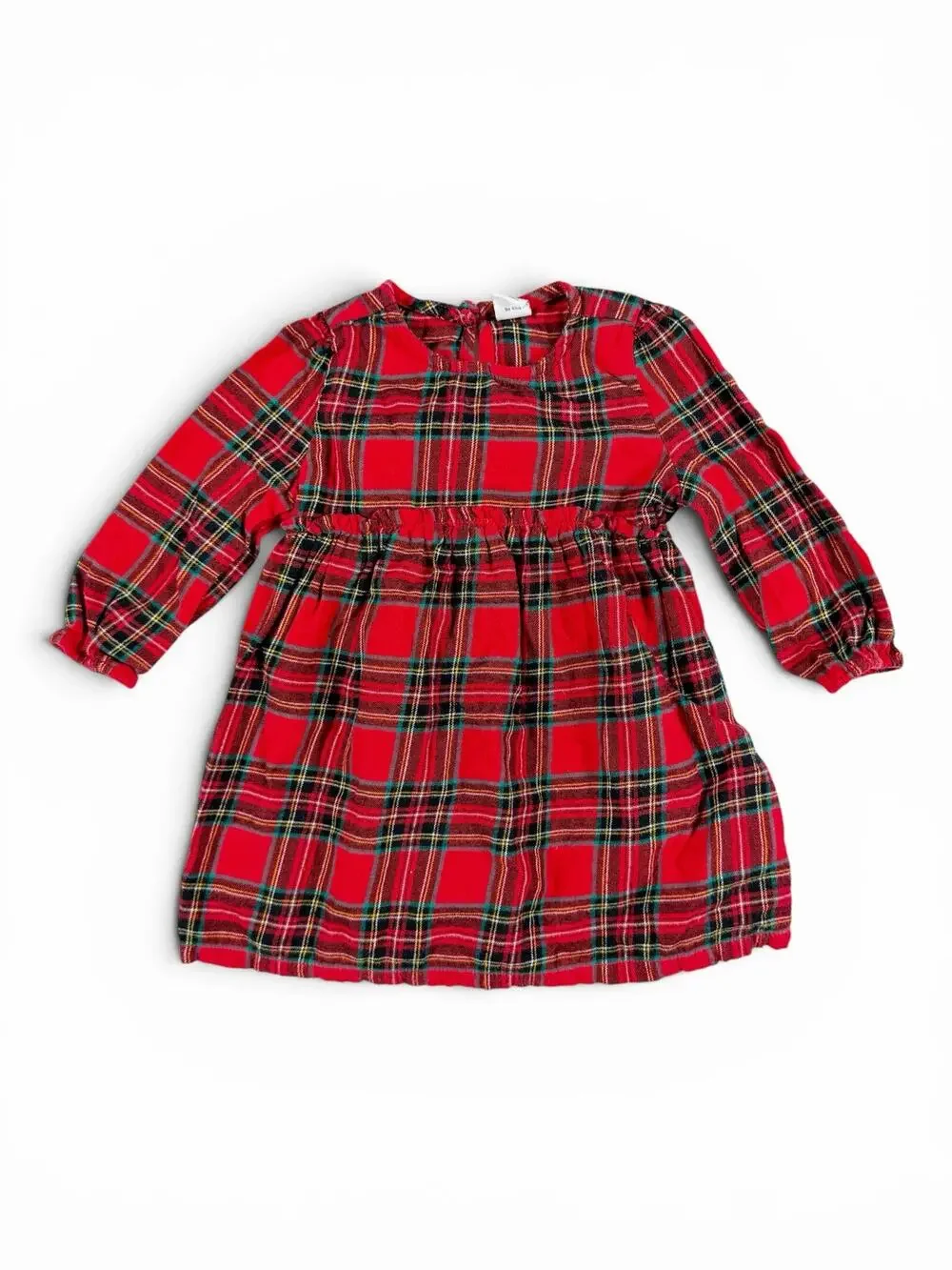 Old Navy Red Plaid Flannel Long Sleeve Holiday Dress Size 12–18 Months